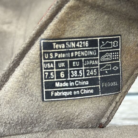 Teva Keelie Brown Leather Womens Sz 7.5 Thong Slip On T-Strap Flip Flop Sandals - Picture 6 of 15